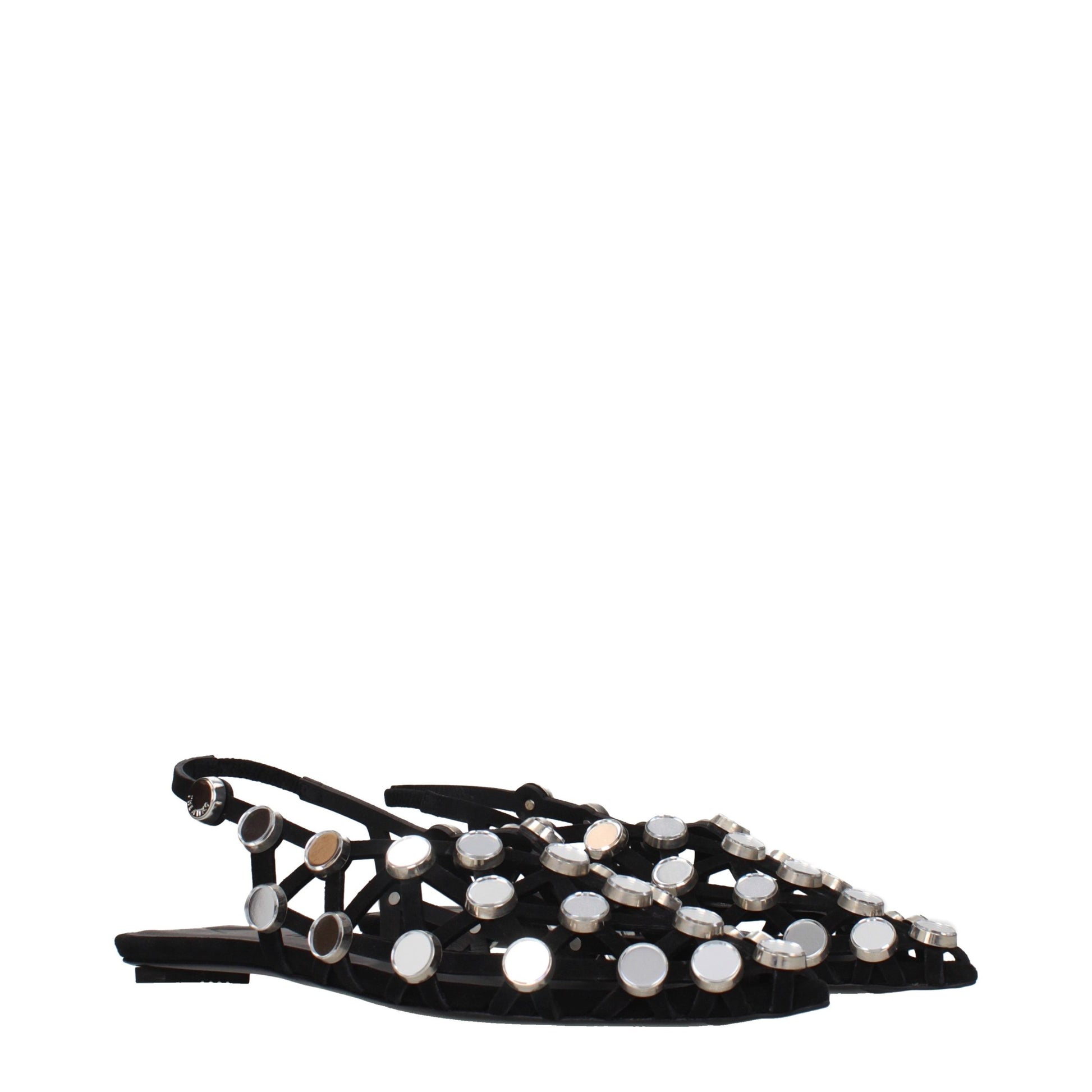 Black Leather Ballet Flats