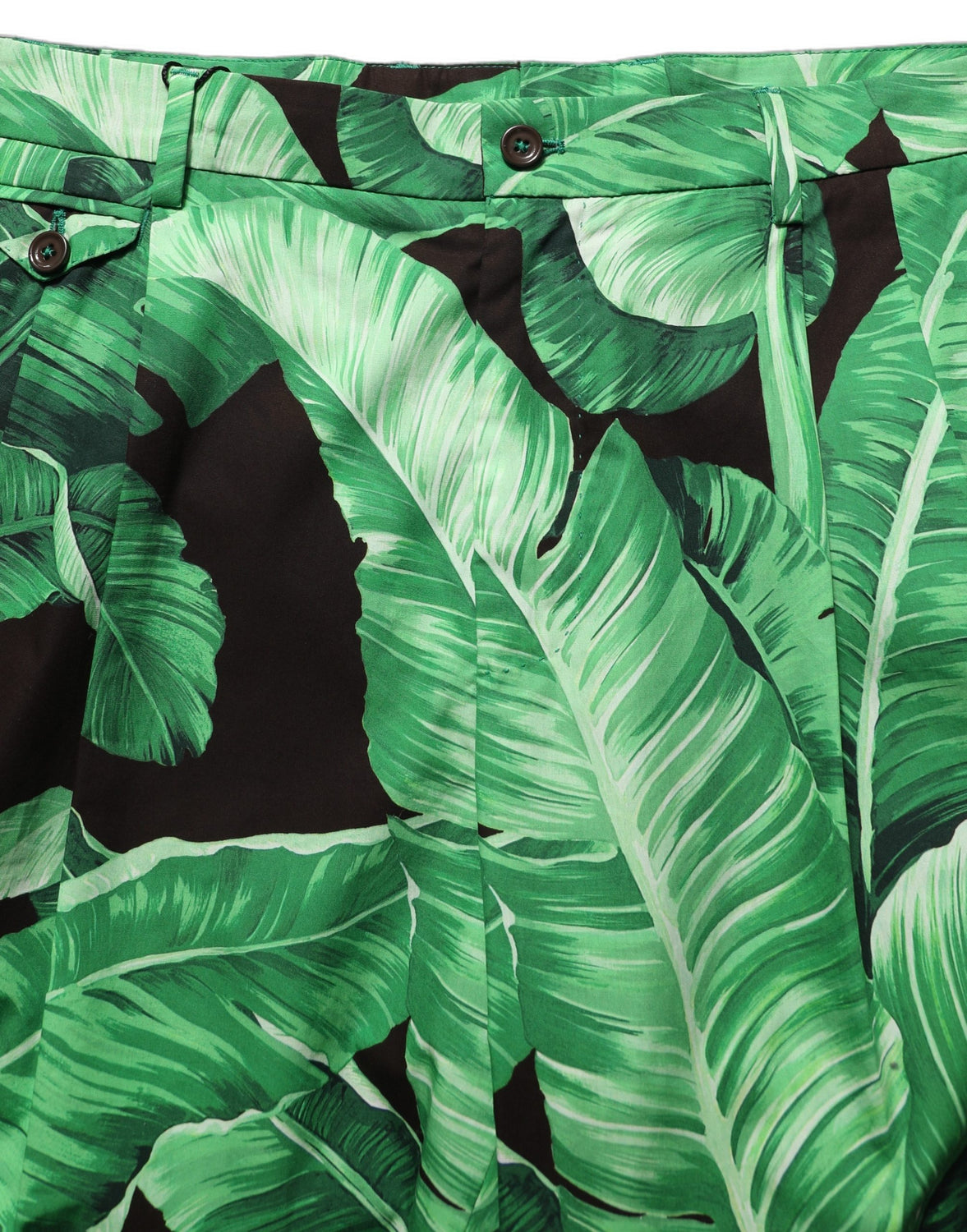 Black Green Banana Leaf Men Bermuda Shorts