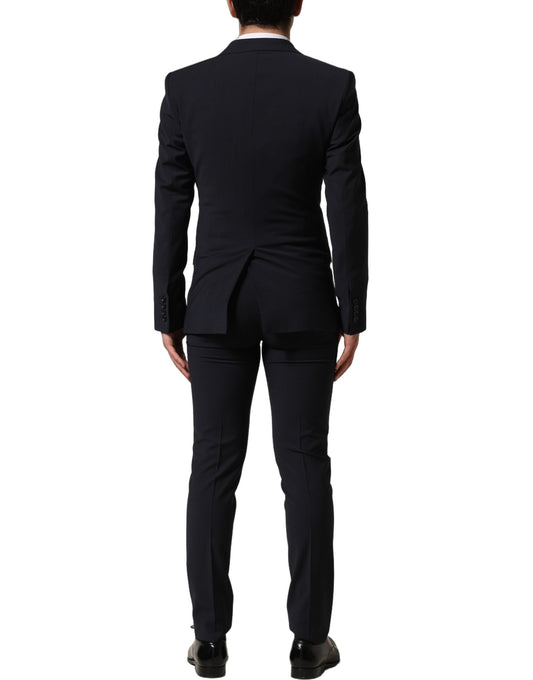 Black Wool Slim Fit Formal 3 Piece Men Suit