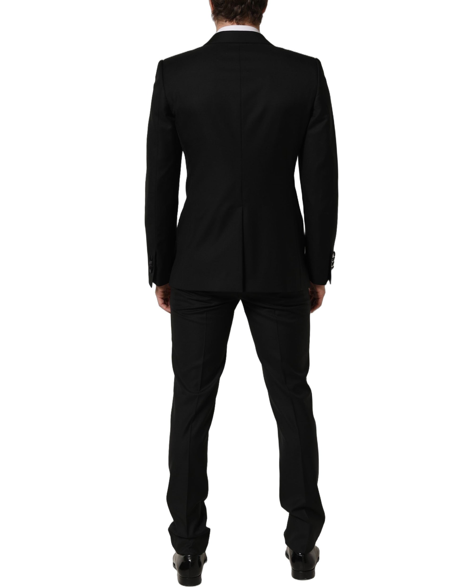 Black Wool Slim Fit Formal 2 Piece Men Suit