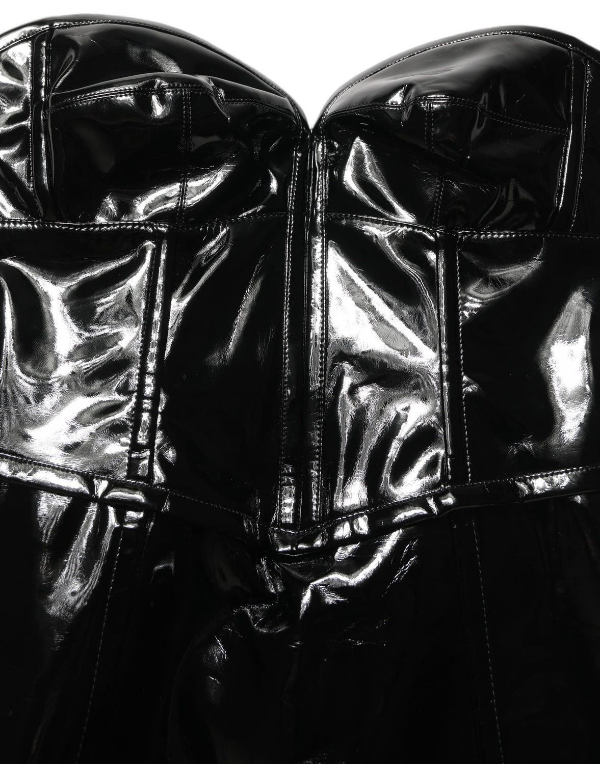 Black Patent Leather Corset Style Mini Dress