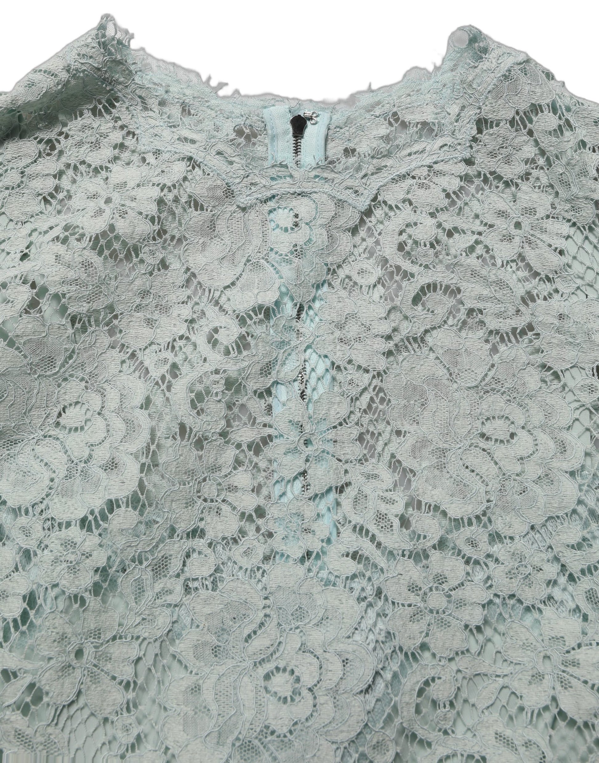 Mint Green Lace Sleeveless Knee Length Dress
