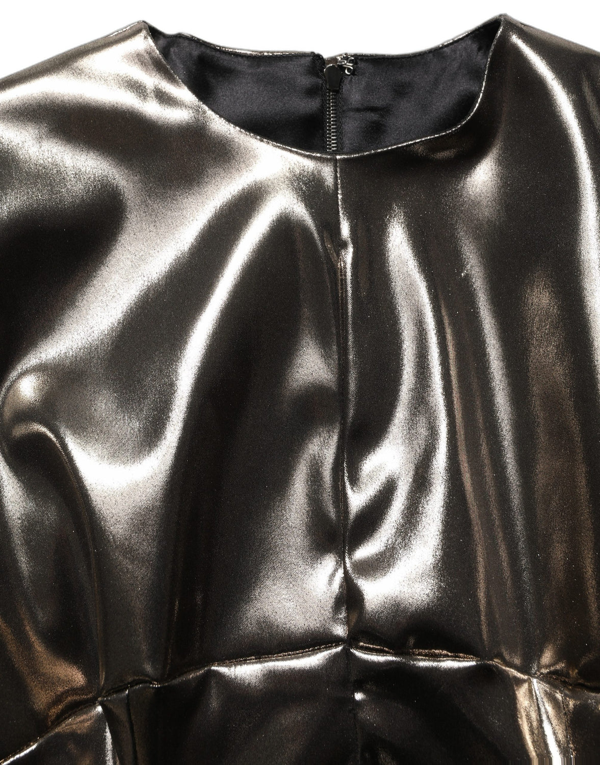 Metallic Gold Polyester LongSleeve Maxi Dress