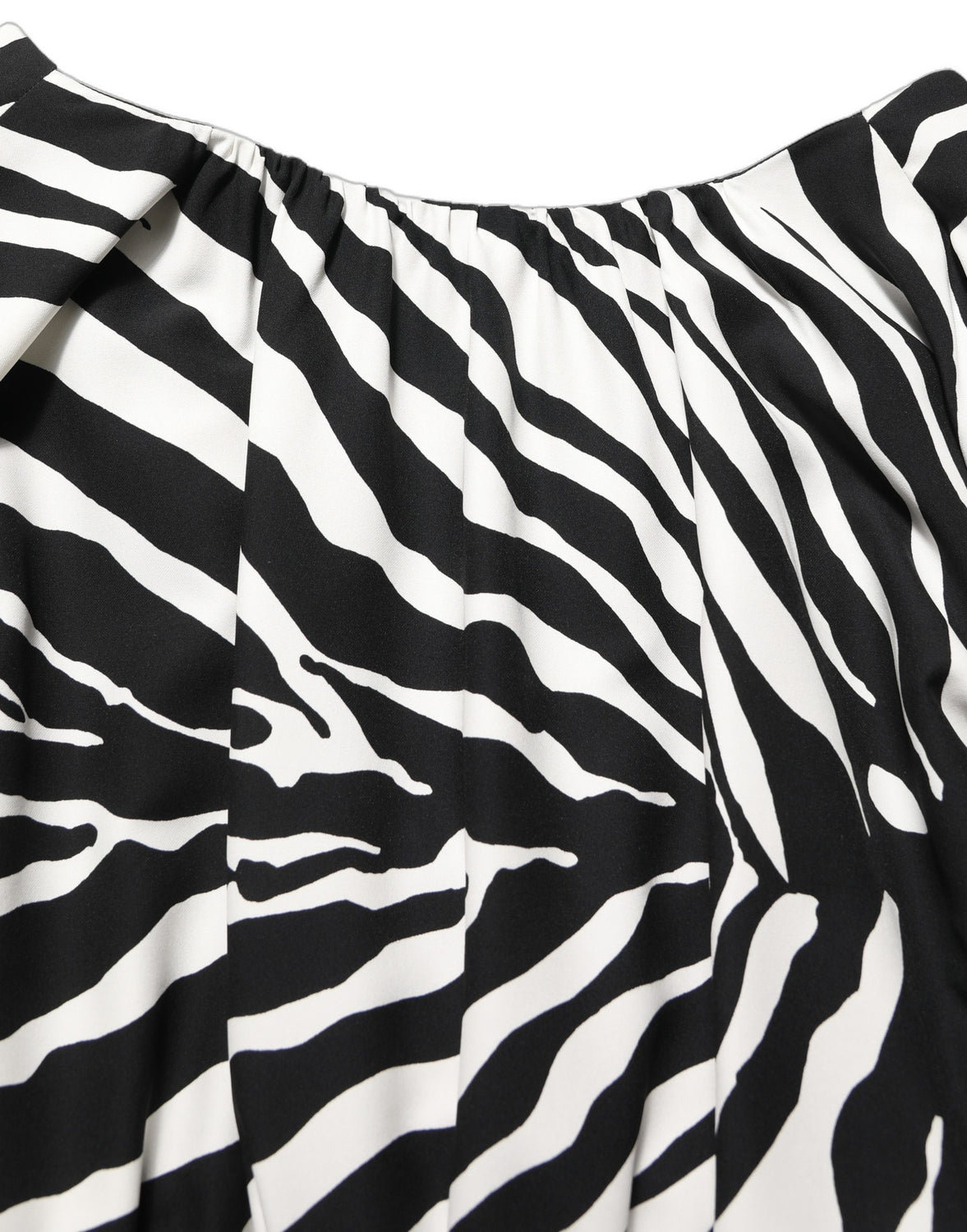 Black White Zebra Ruched Silk Mini Dress