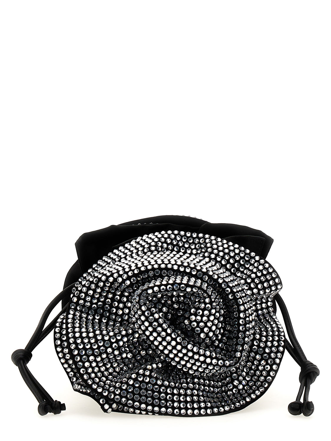 Black Viscose Crossbody Bag
