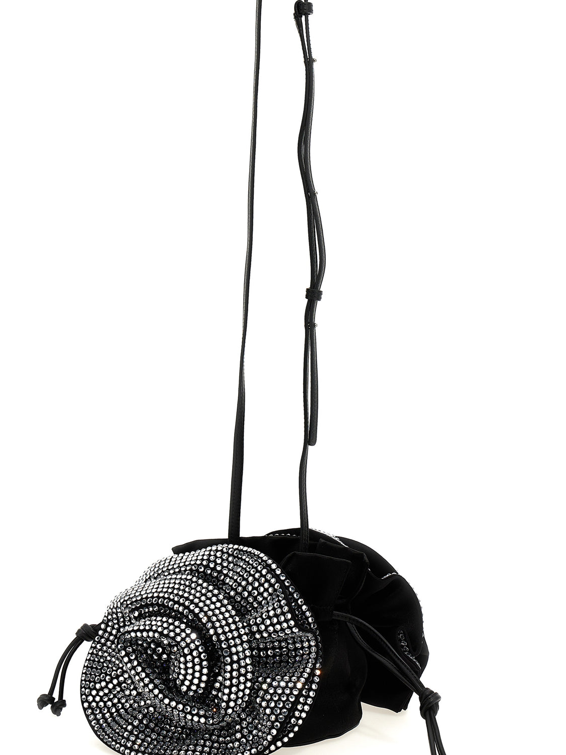 Black Viscose Crossbody Bag