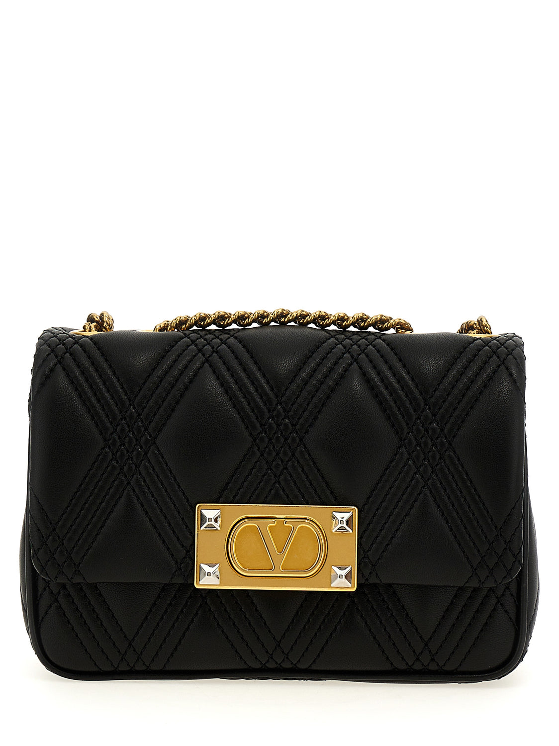 Black Lamb Leather Shoulder Bag