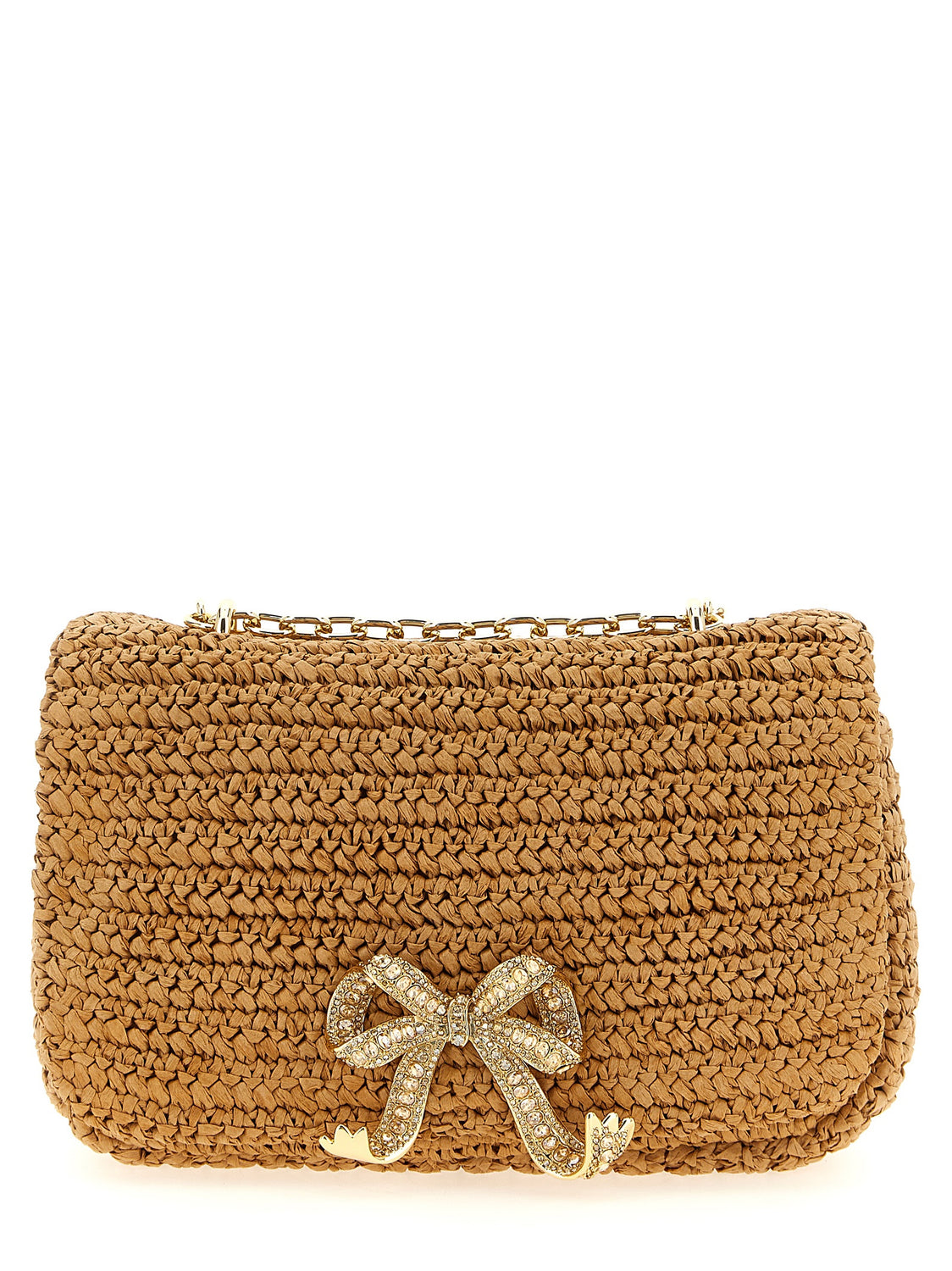 Beige Raffia Shoulder Bag