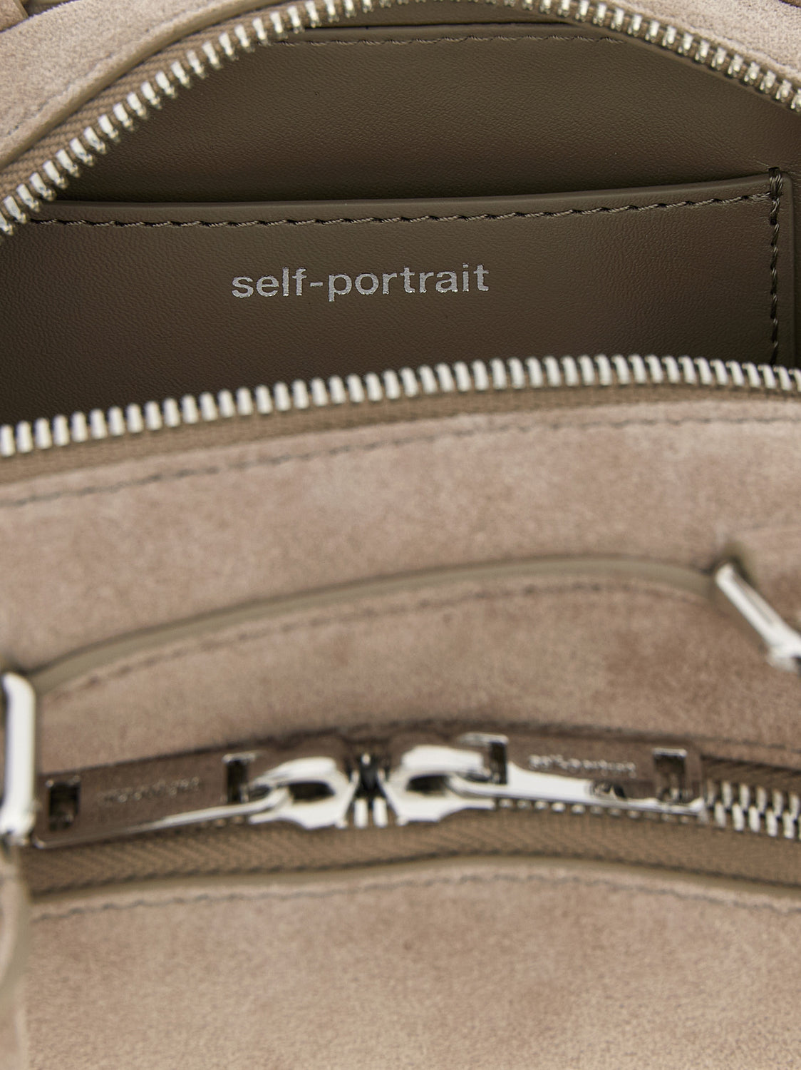 Gray Lamb Leather Shoulder Bag