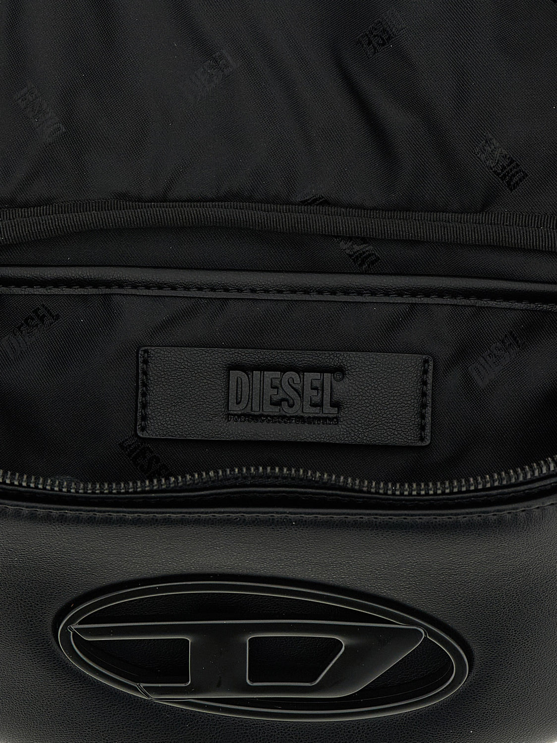 Black Polyethylene Crossbody Bag