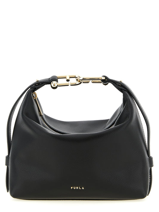 Black Calfskin Shoulder Bag