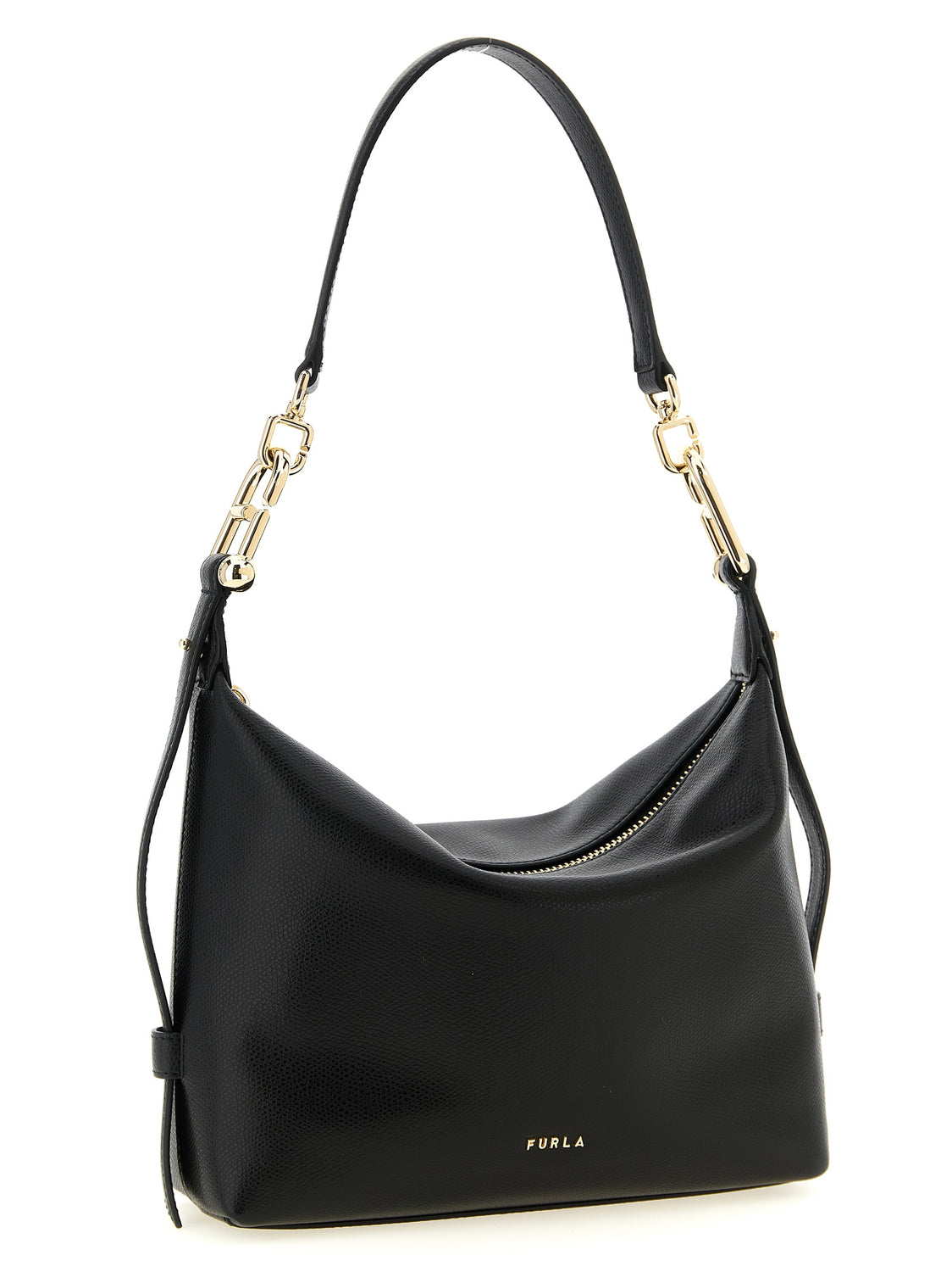 Black Calfskin Shoulder Bag