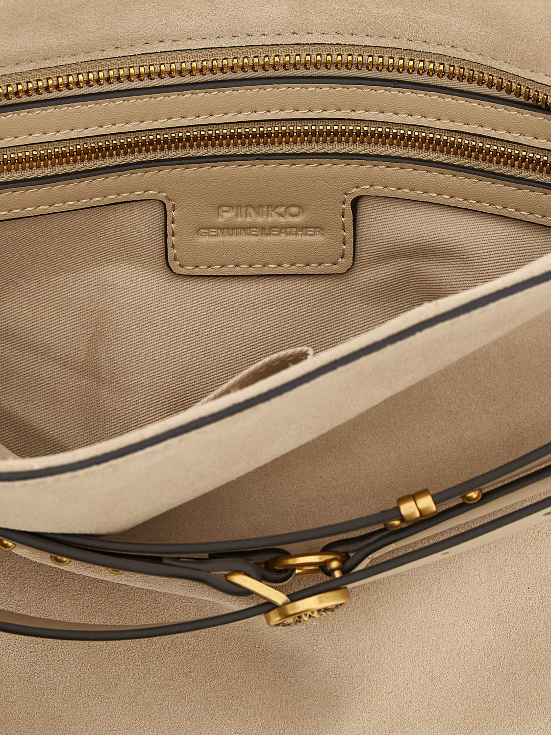 Beige Cowhide Shoulder Bag
