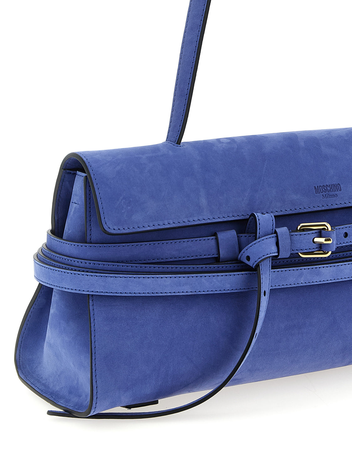 Blue Calfskin Shoulder Bag