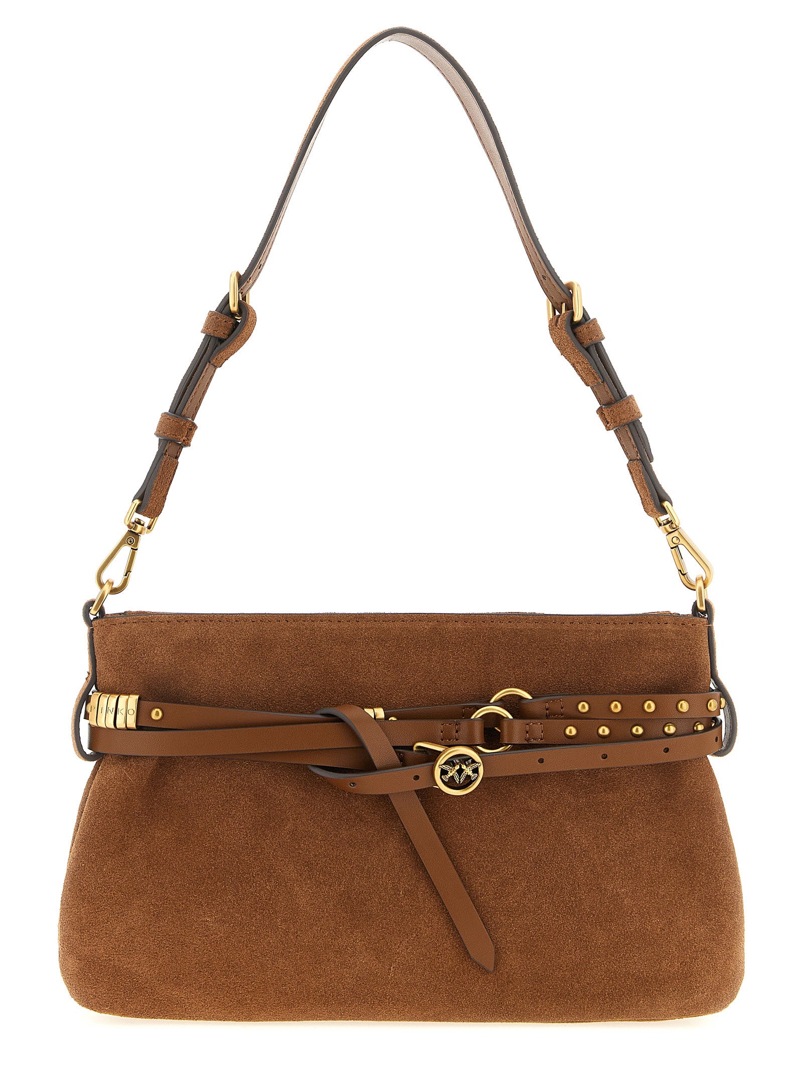 Brown Lamb Leather Shoulder Bag