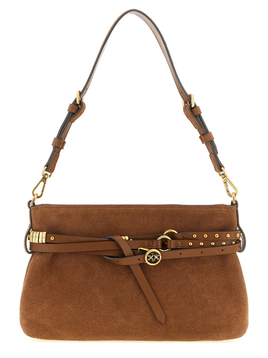 Brown Lamb Leather Shoulder Bag