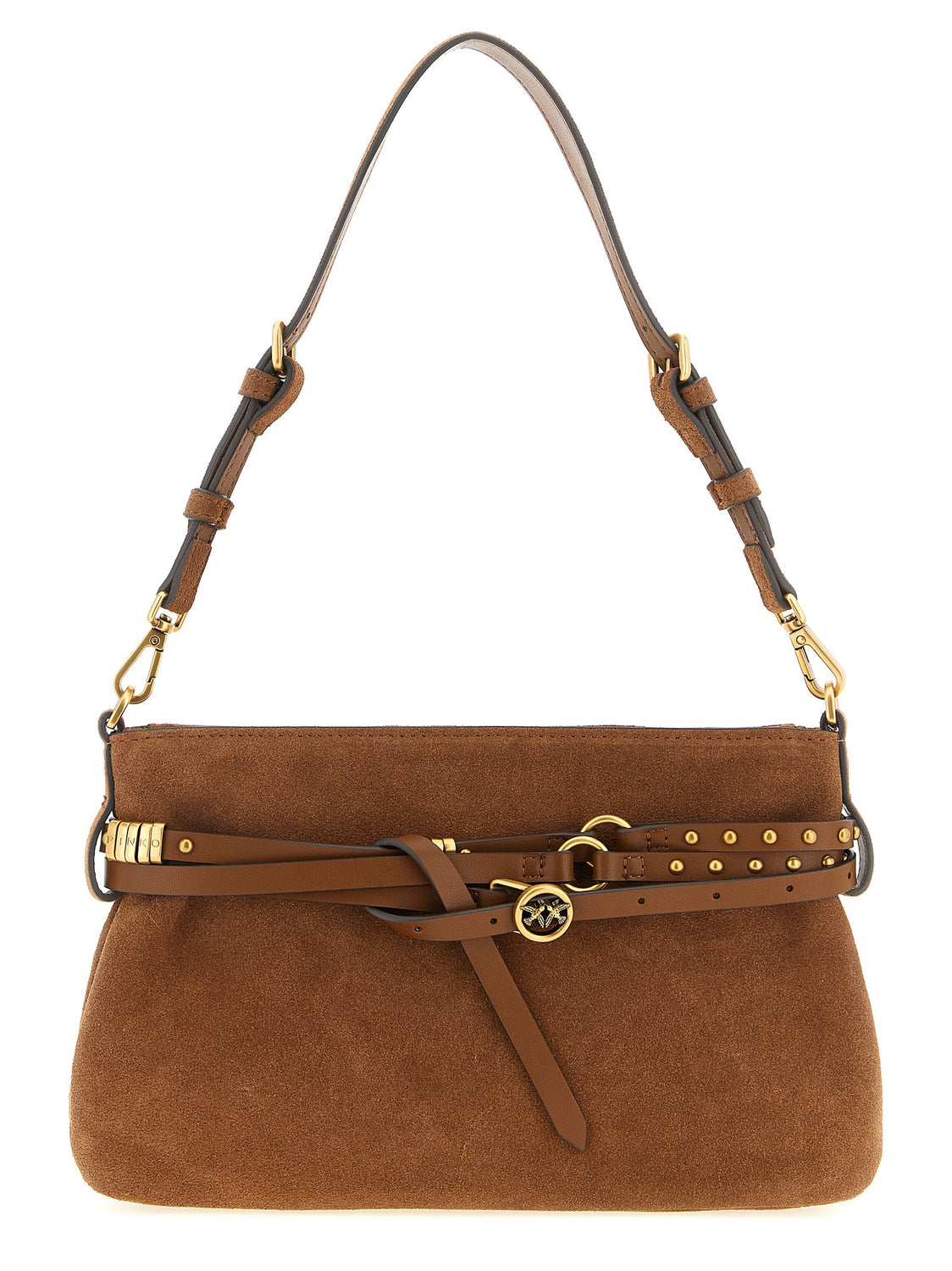 Brown Lamb Leather Shoulder Bag