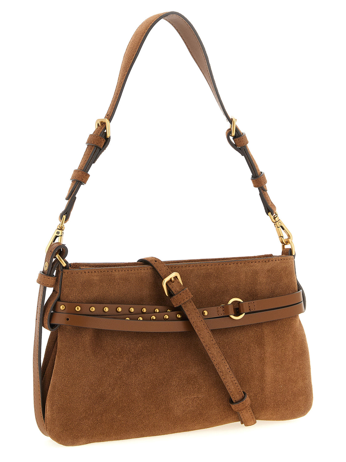 Brown Lamb Leather Shoulder Bag