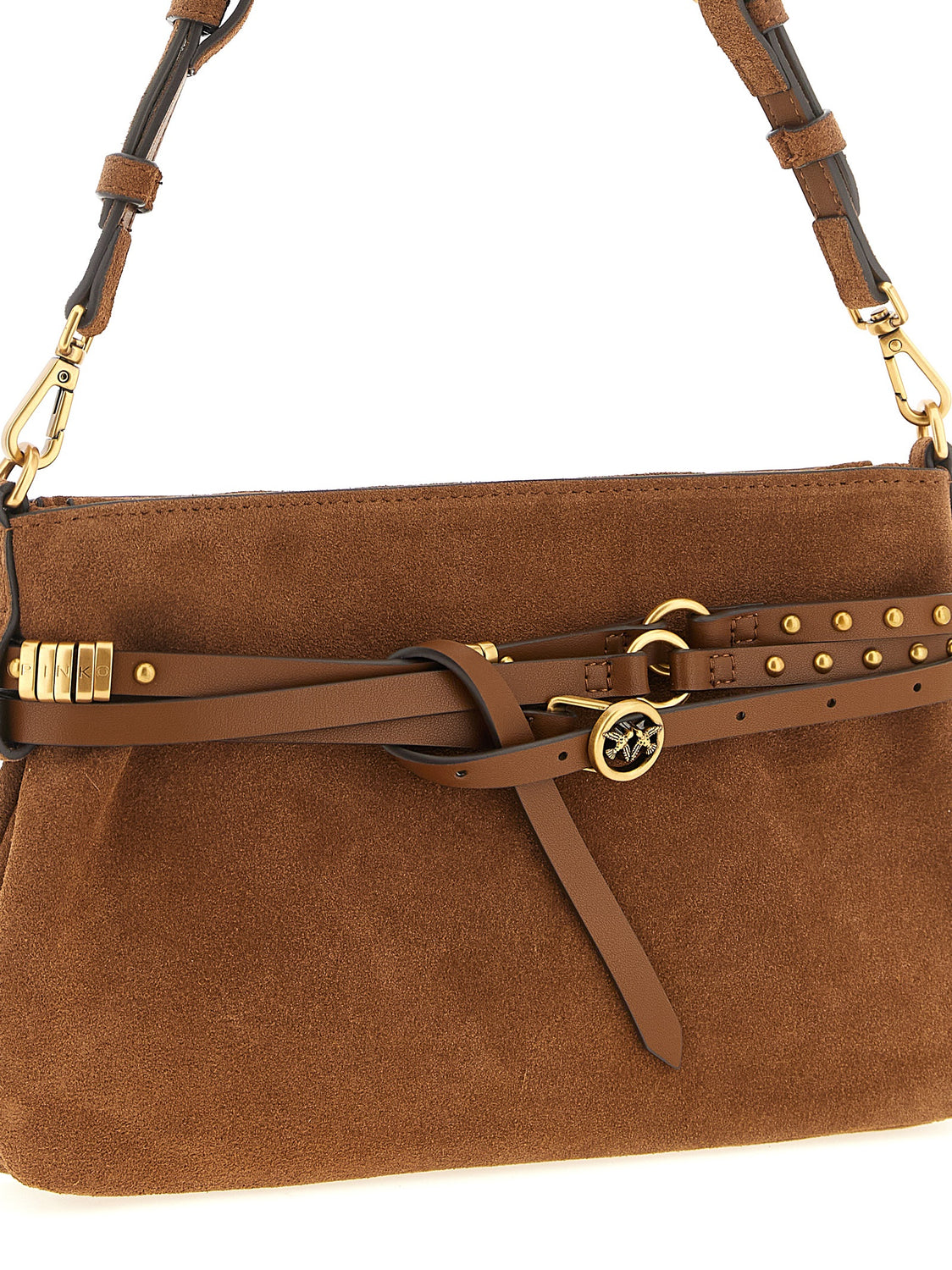 Brown Lamb Leather Shoulder Bag