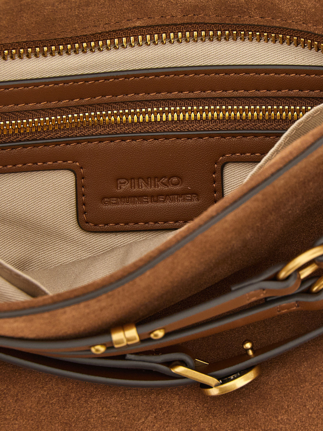Brown Lamb Leather Shoulder Bag