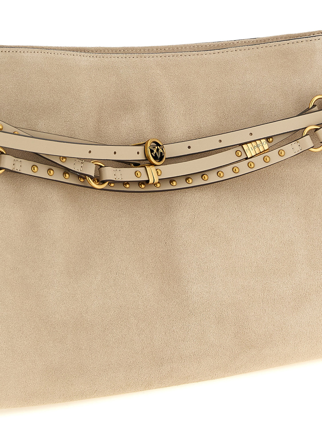 Beige Cowhide Shoulder Bag
