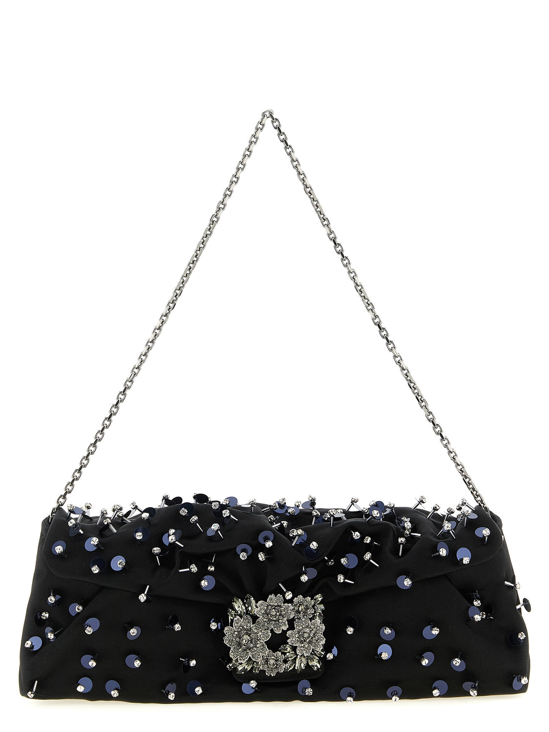 Black Viscose Clutch Bag