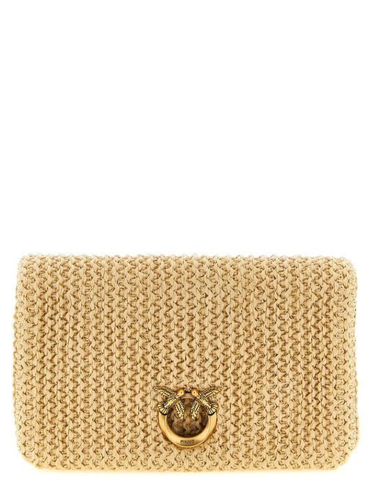 Beige Polypropylene Clutch Bag