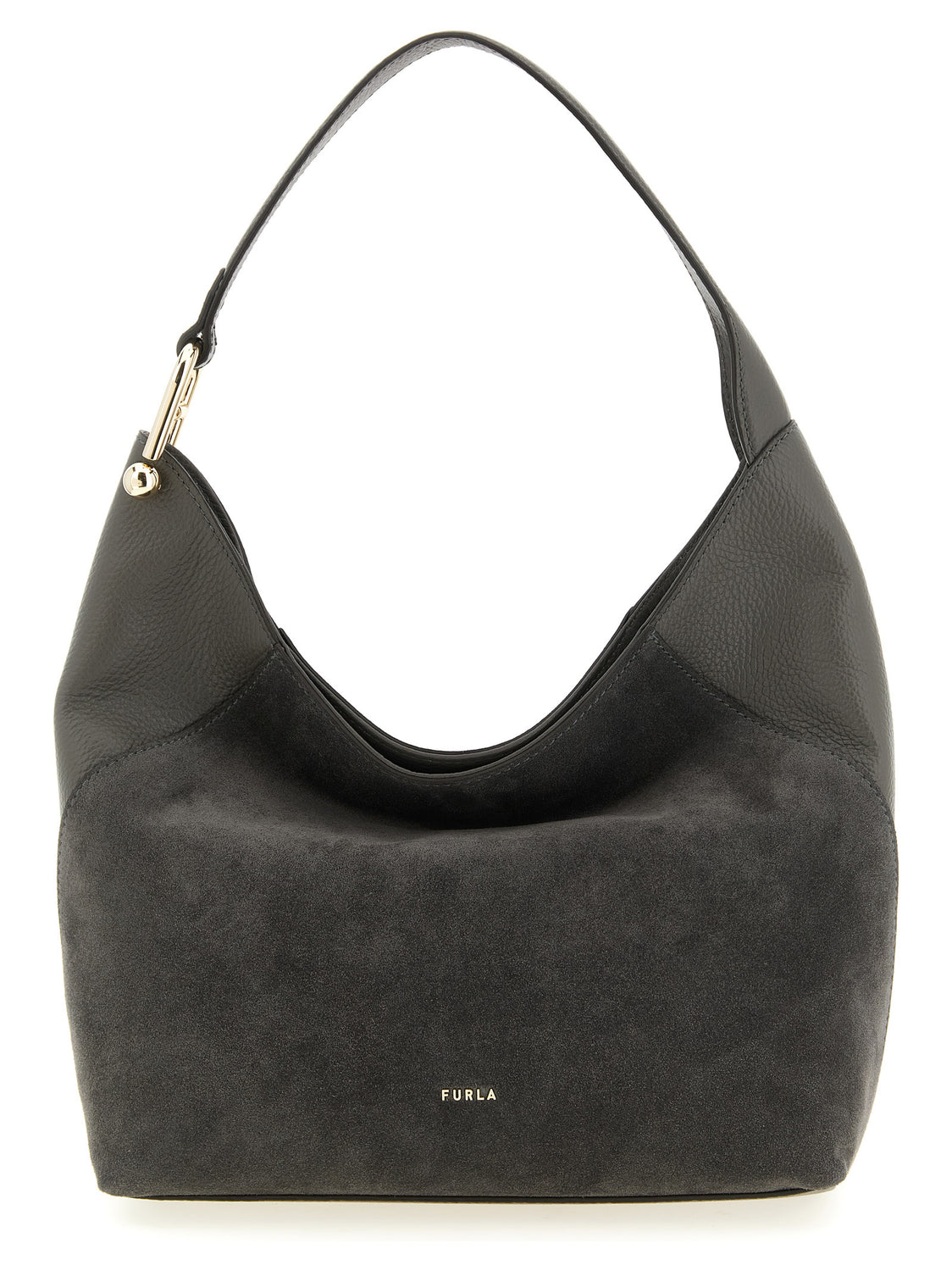 Gray Calfskin Shoulder Bag