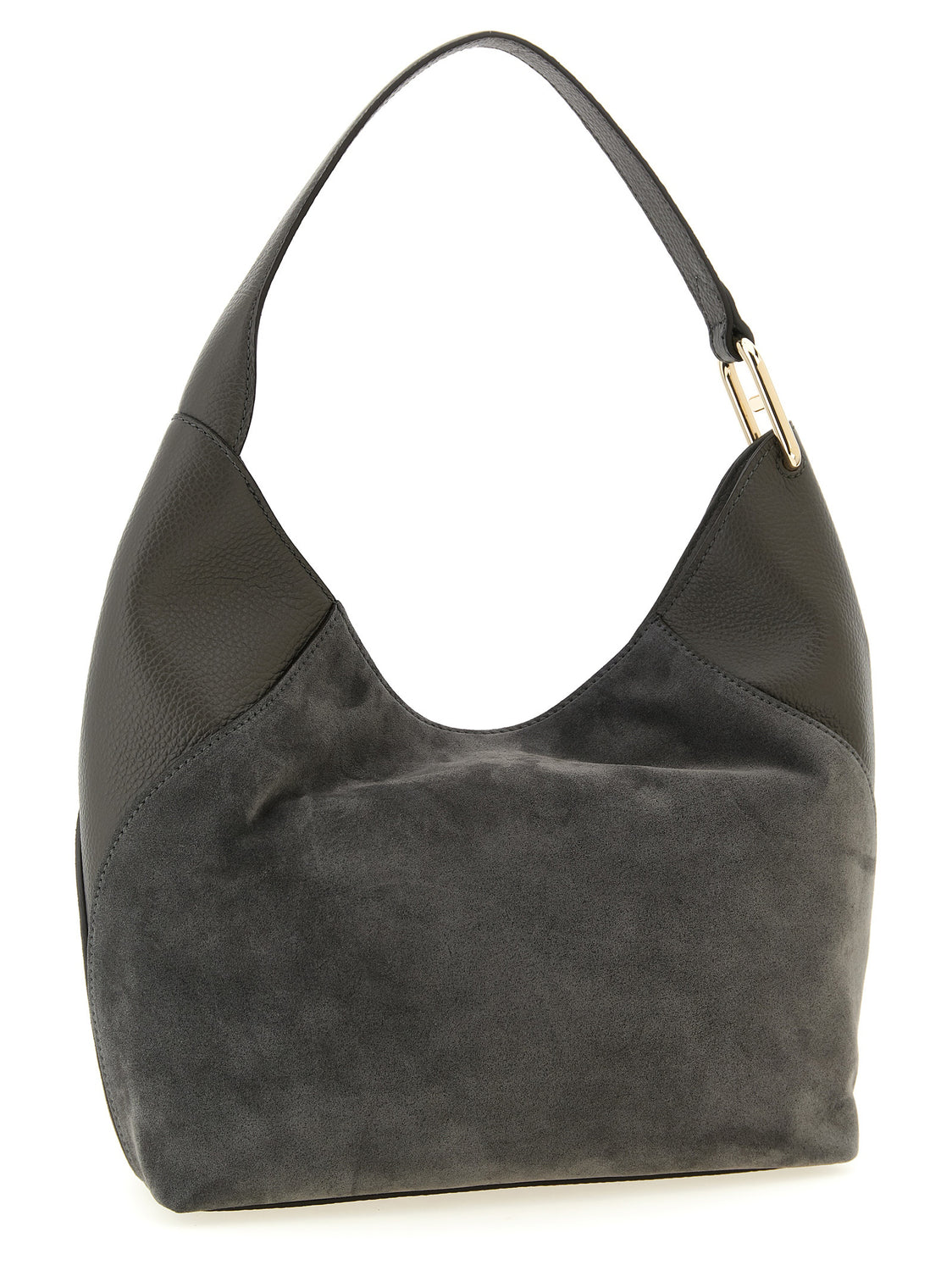 Gray Calfskin Shoulder Bag