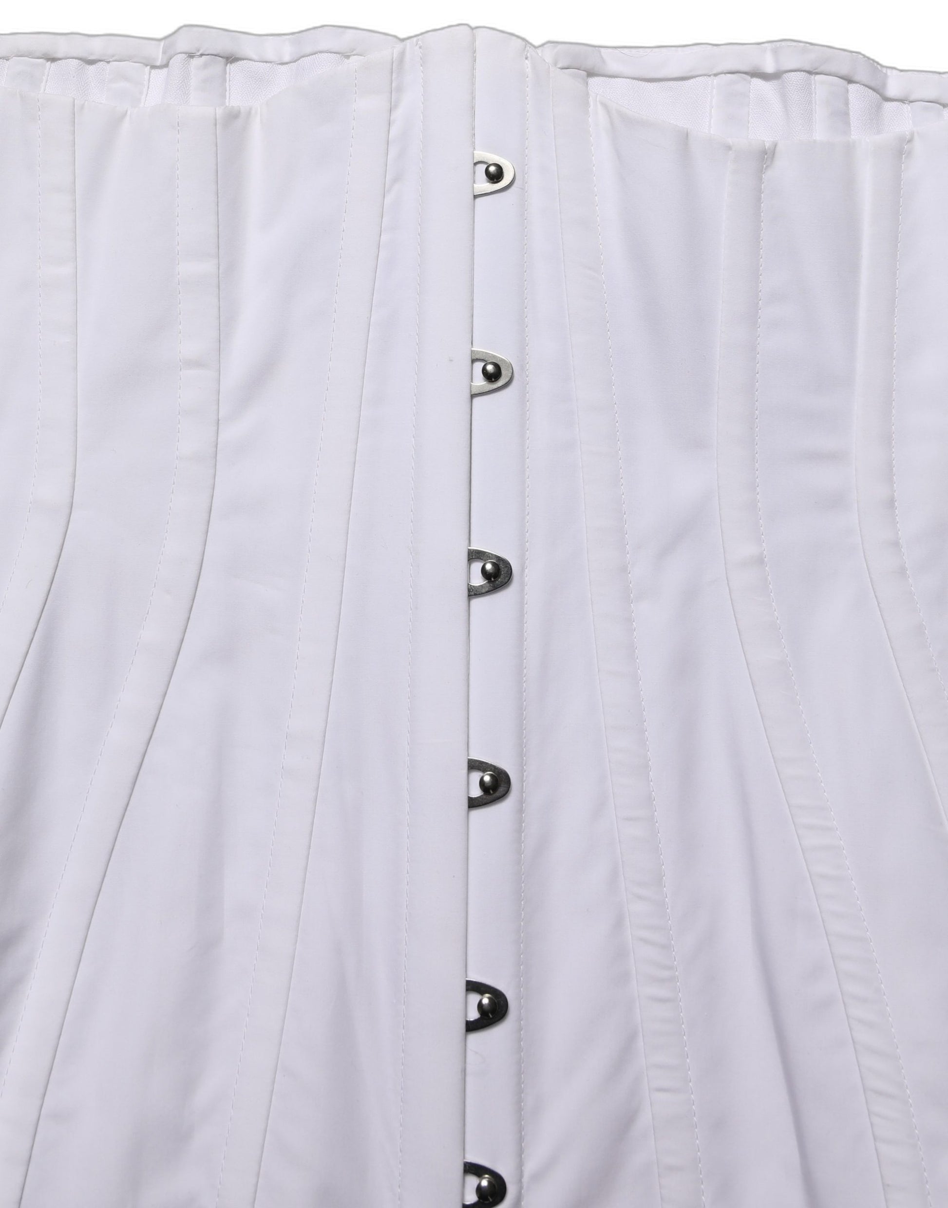 White Brown Cotton Sleeveless Corset Top