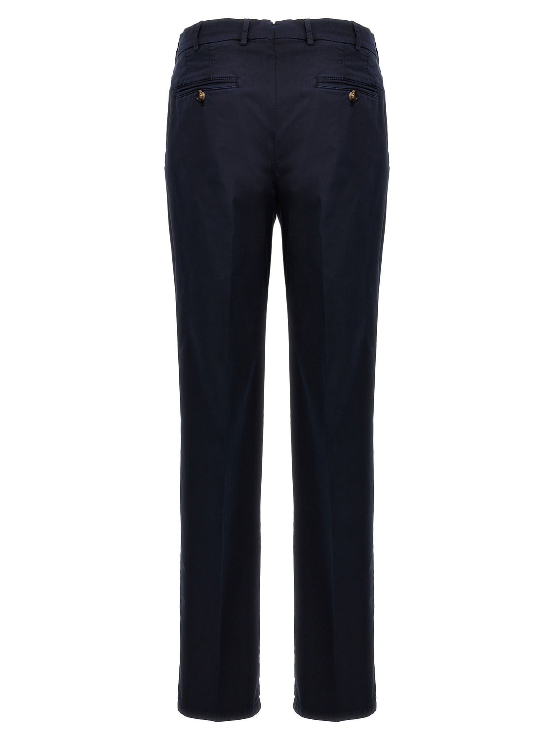 Blue Cotton Casual Pants