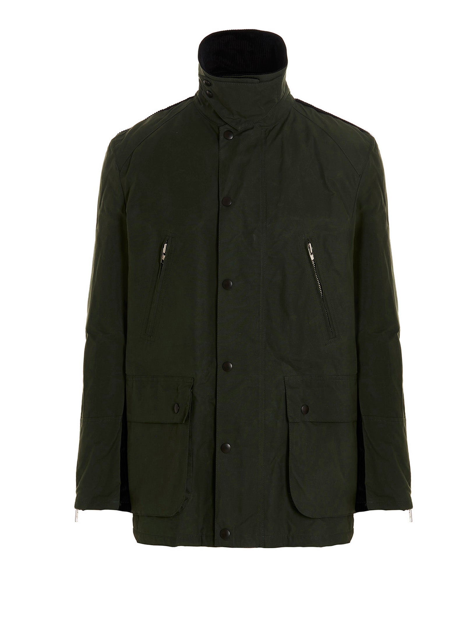 Bicolor Cotton Full-Length Jacket