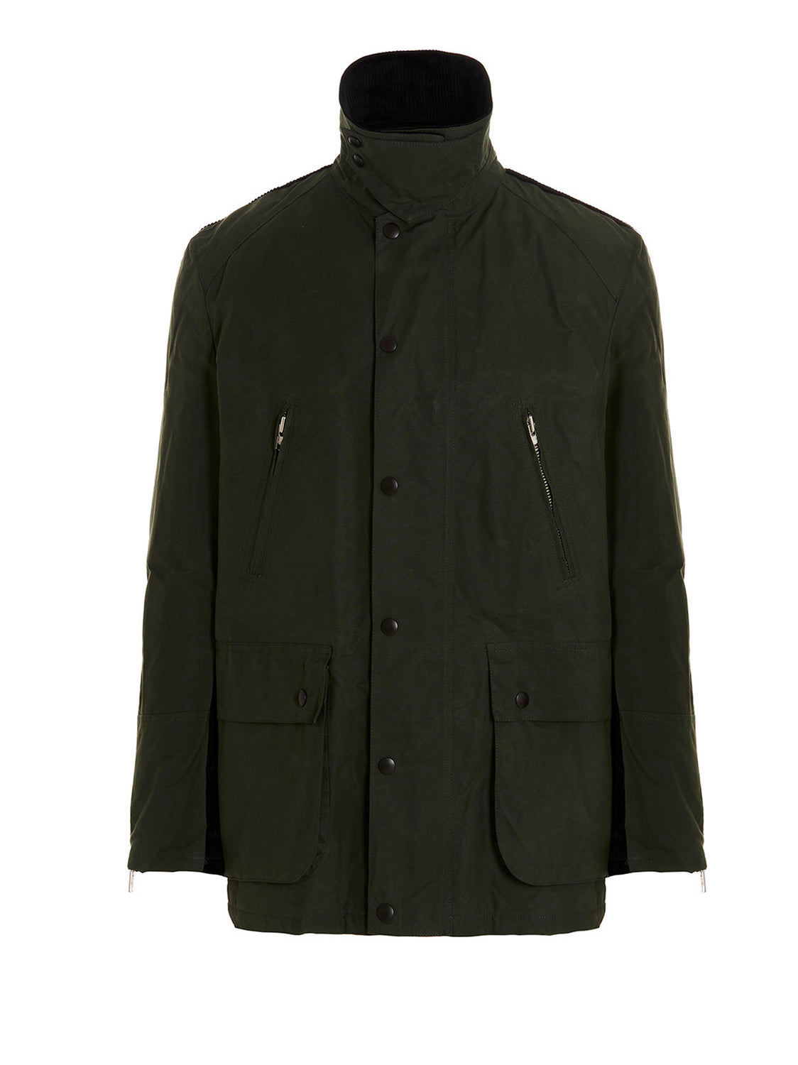 Bicolor Cotton Full-Length Jacket