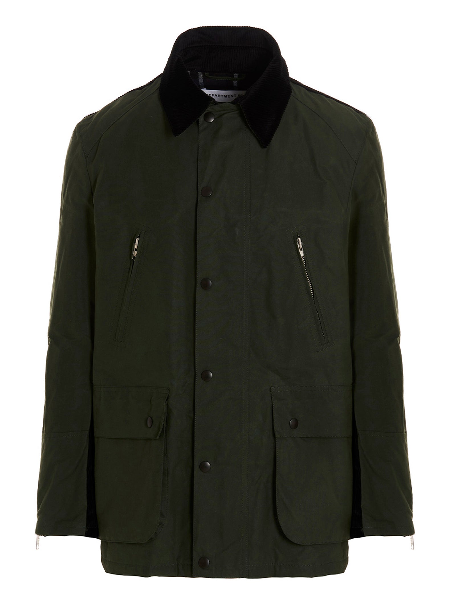 Bicolor Cotton Full-Length Jacket