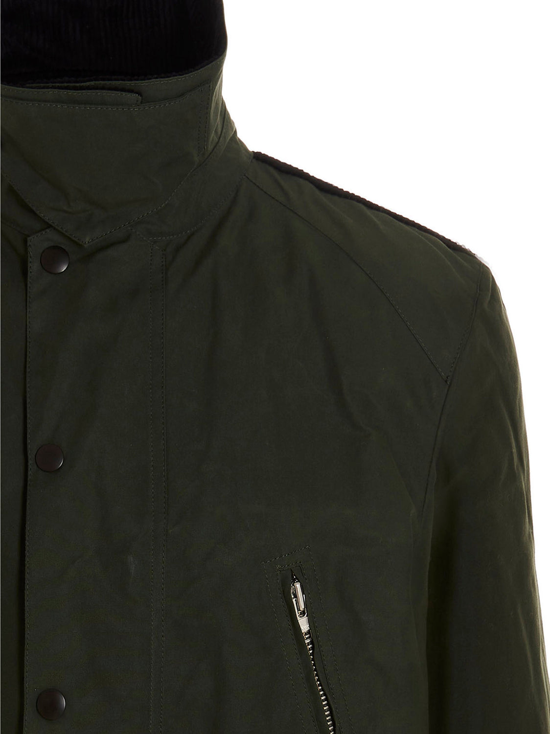 Bicolor Cotton Full-Length Jacket