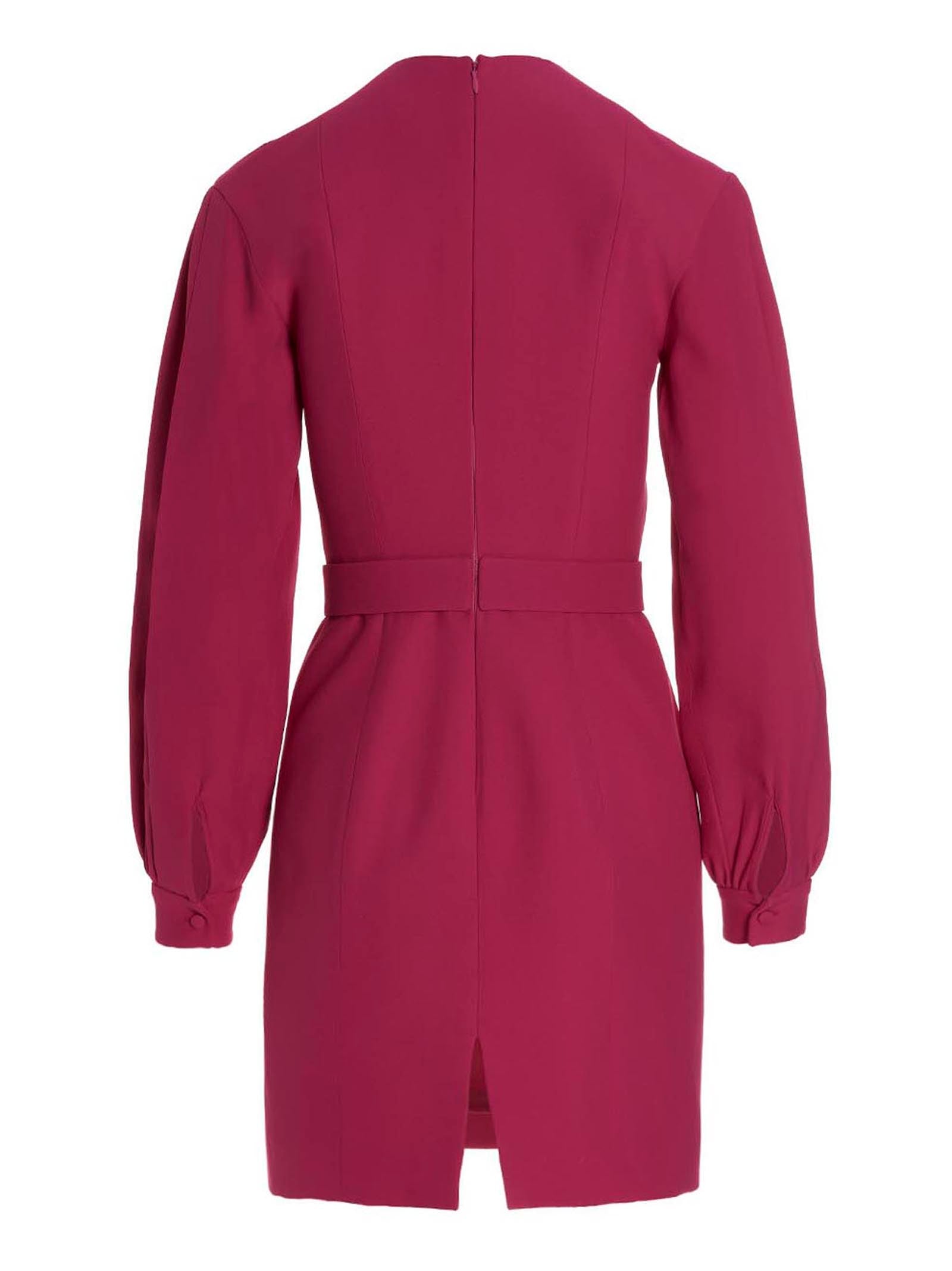 Fuchsia Viscose Short Dress