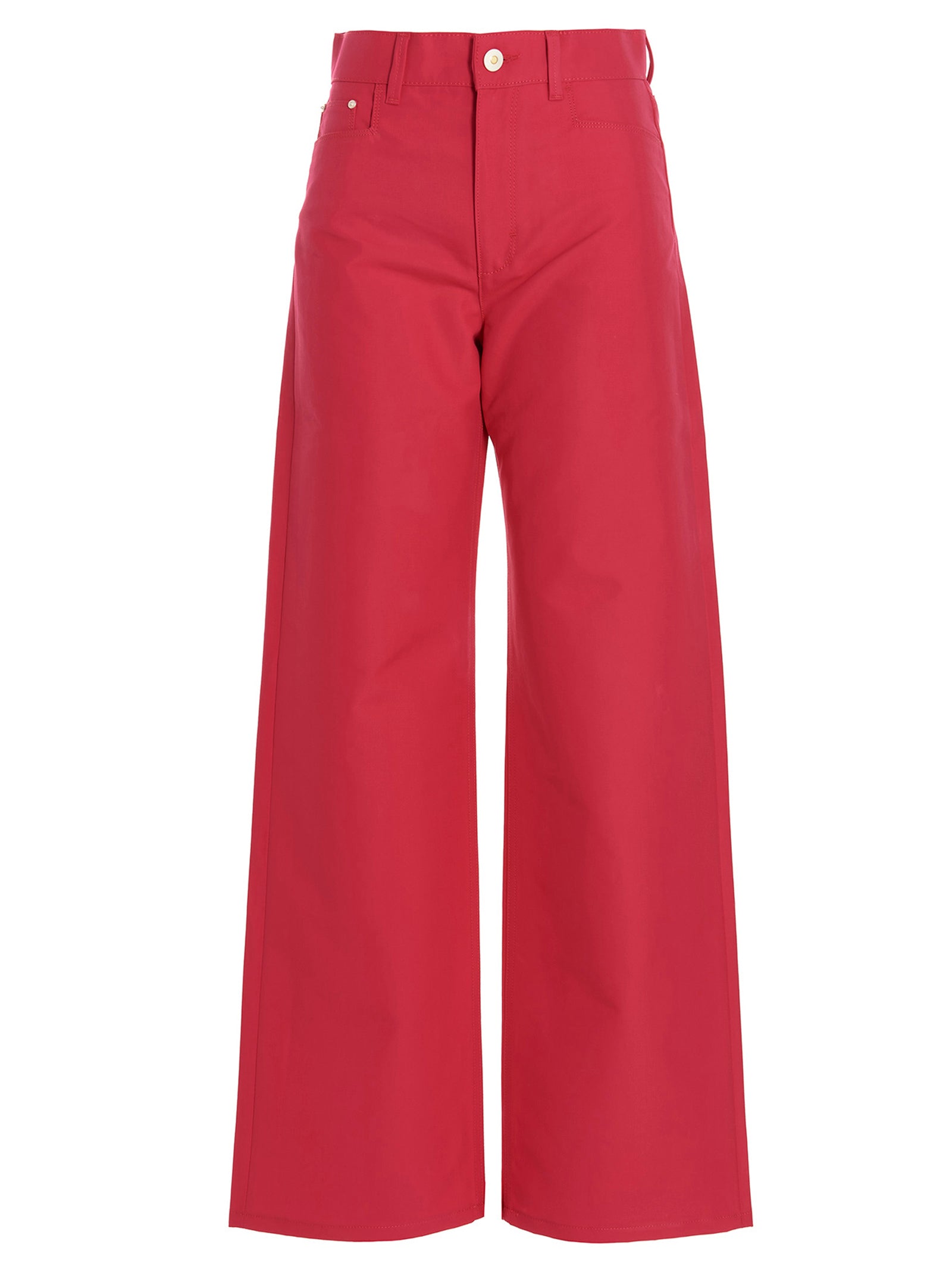 Fuchsia Cotton Casual Pants