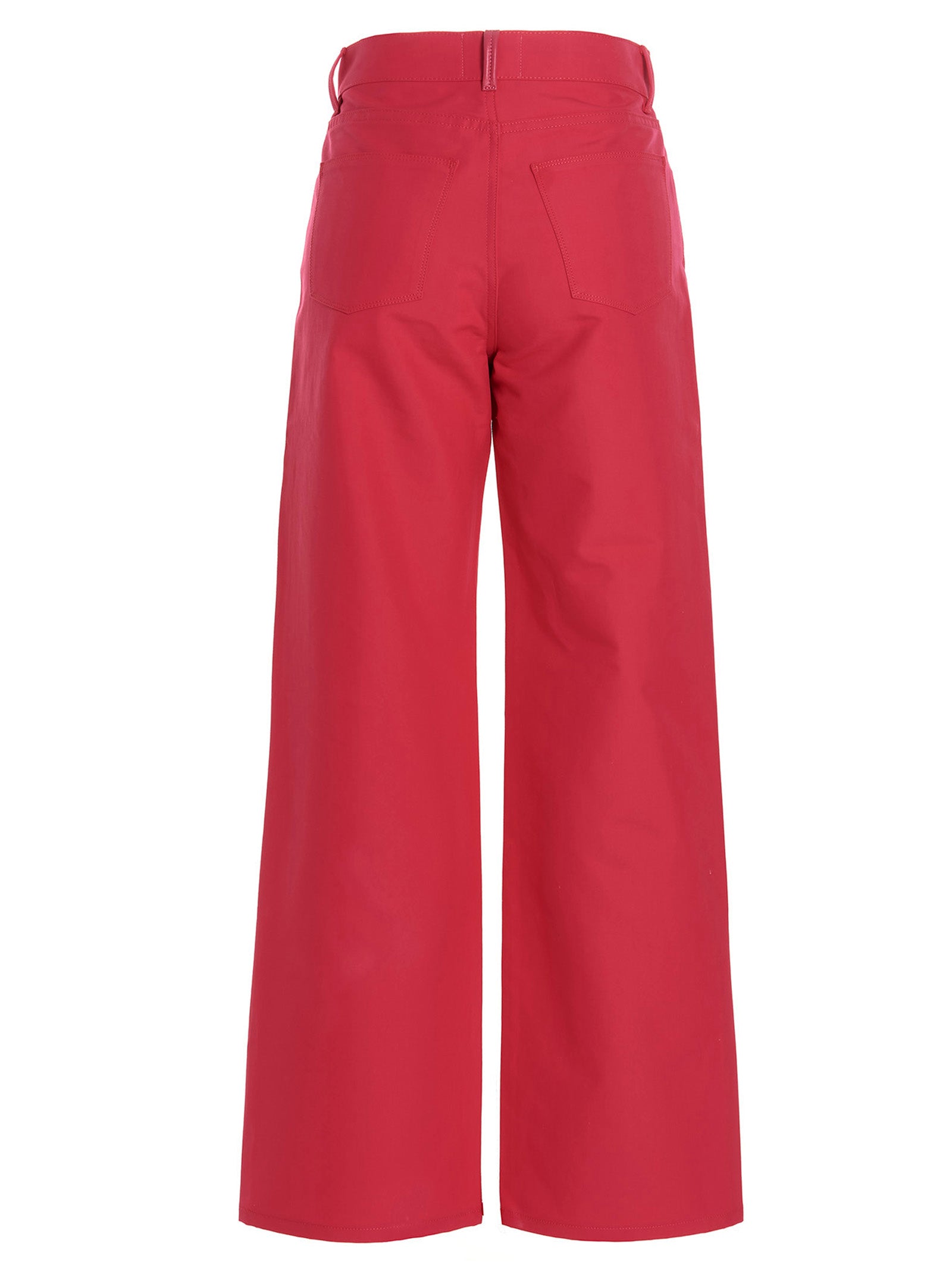 Fuchsia Cotton Casual Pants