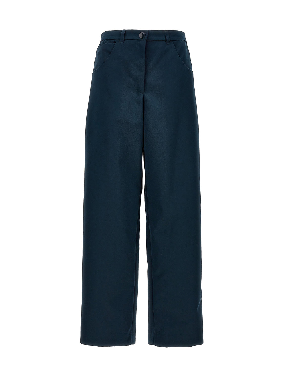Blue Polyester Cargo Pants