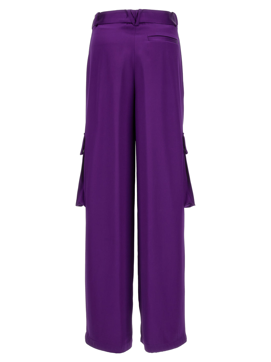 Purple Viscose Cargo Pants
