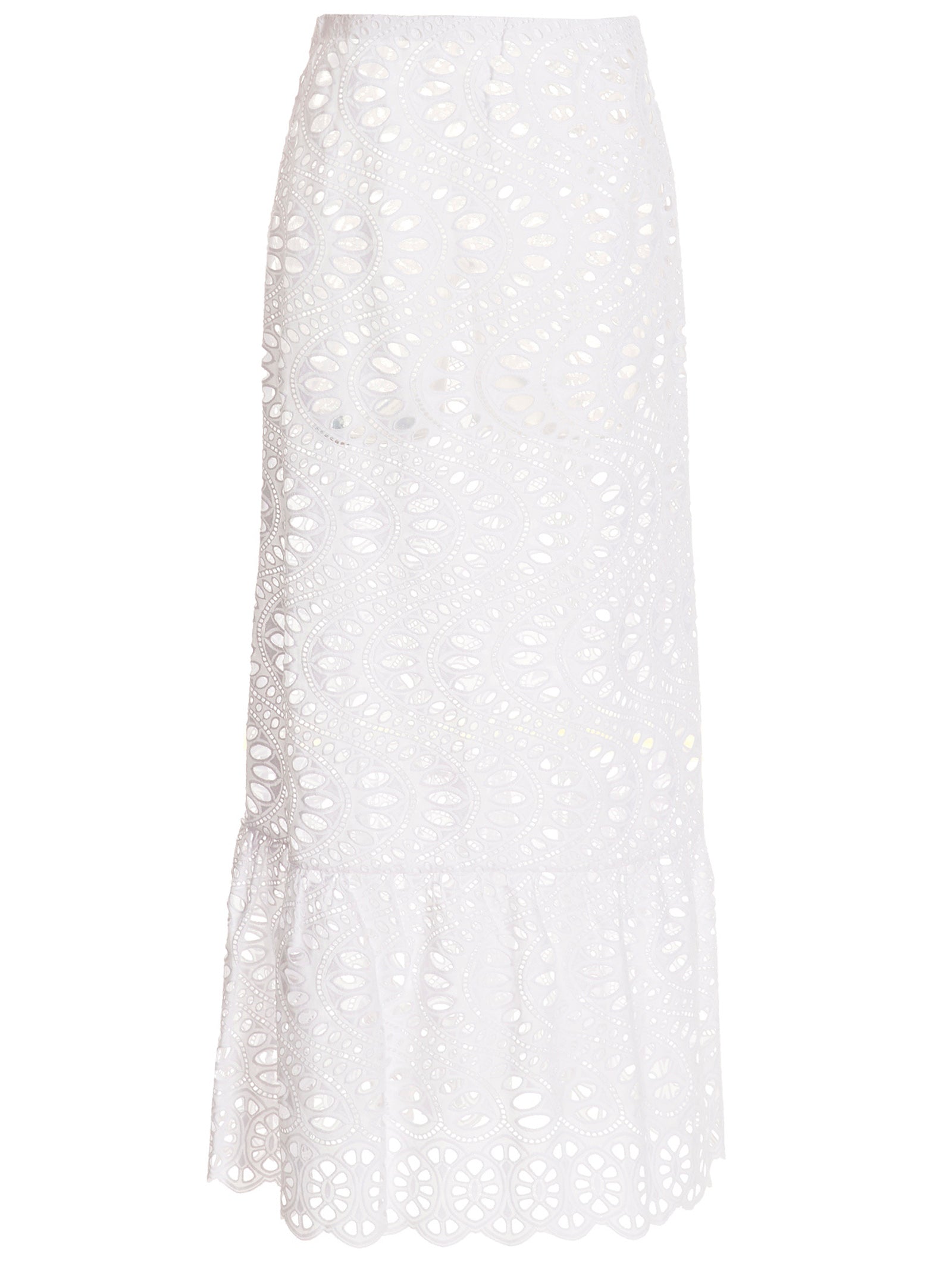 White Cotton Mini Skirt
