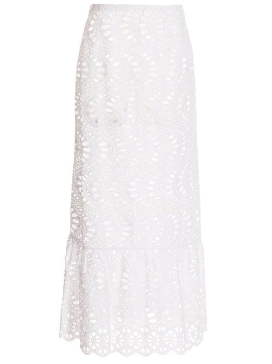 White Cotton Mini Skirt