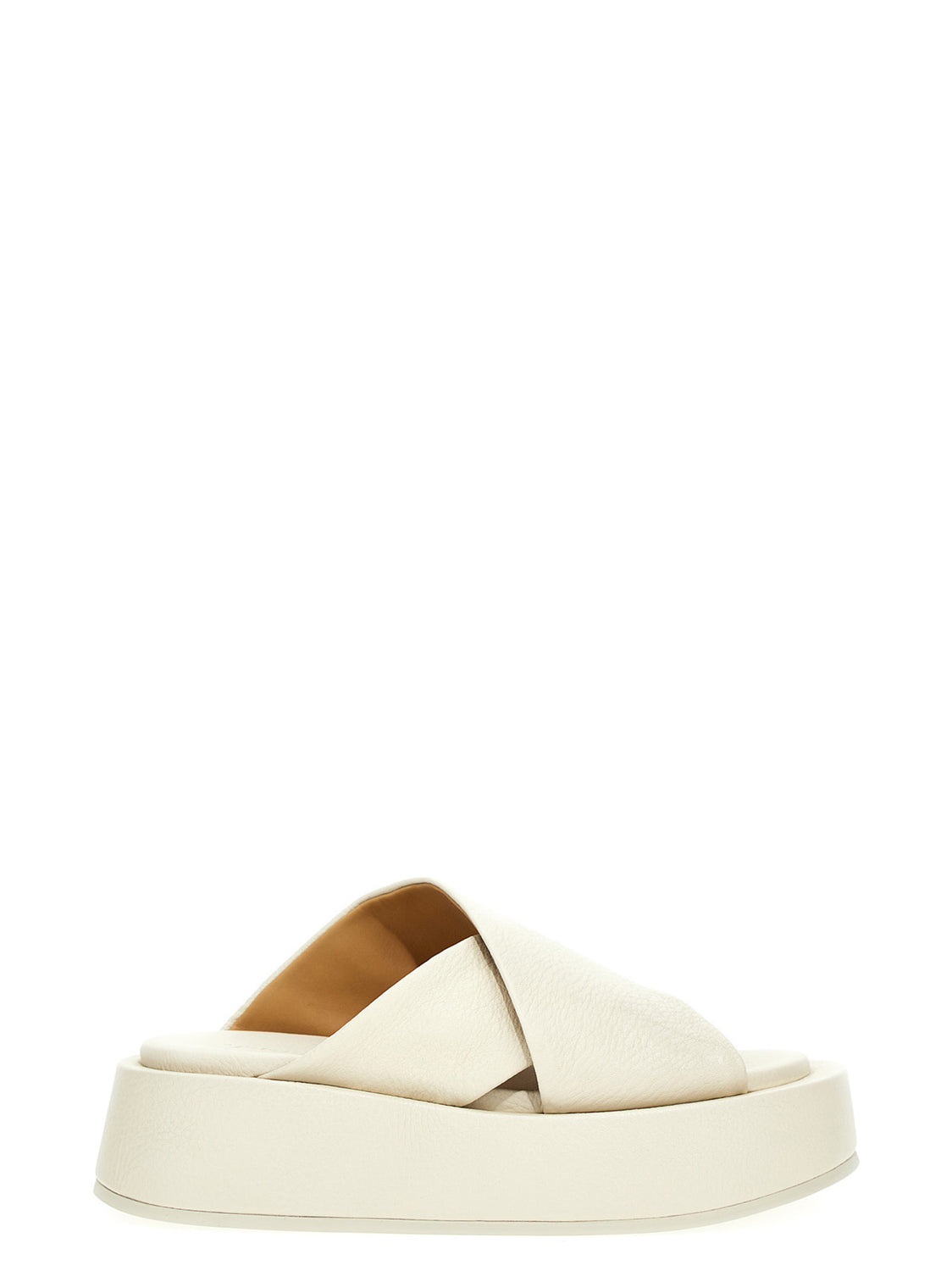 White Calfskin Slides