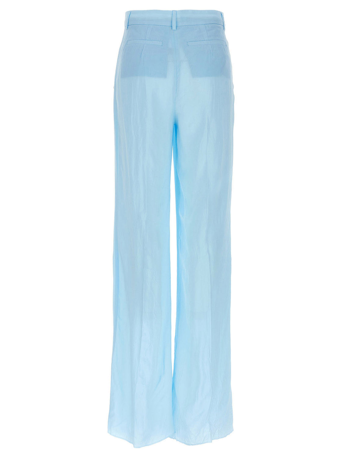 Blue Viscose Casual Pants