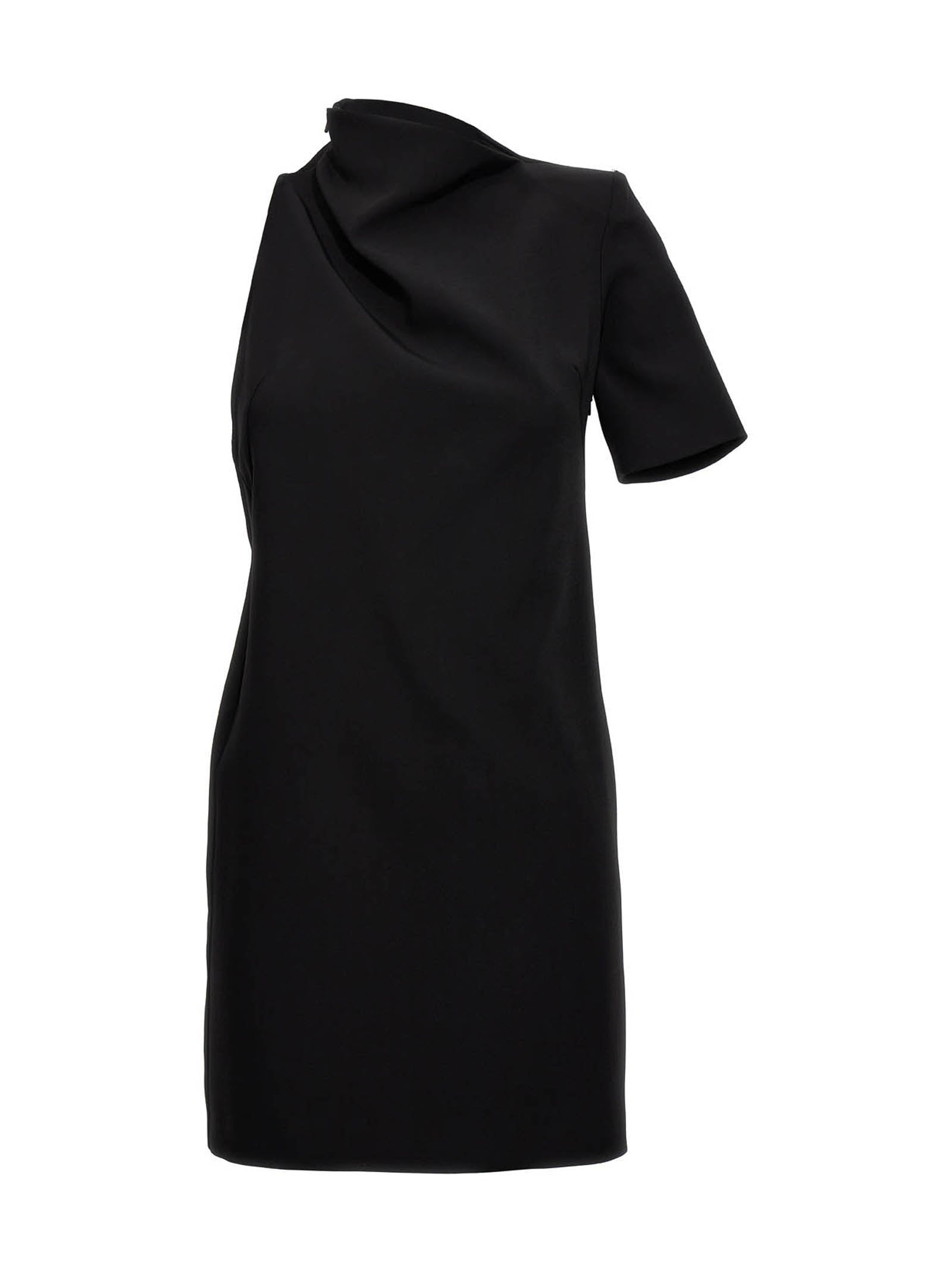 Black Viscose Short Dress