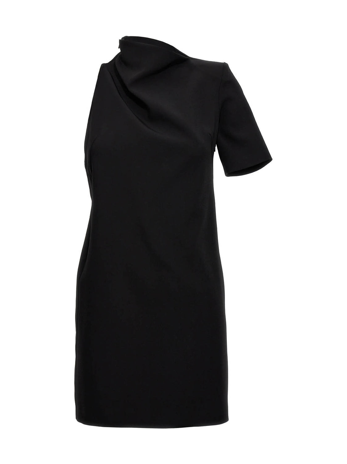 Black Viscose Short Dress