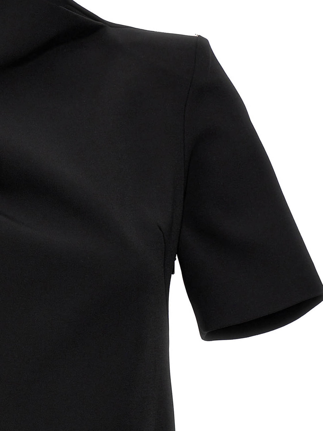 Black Viscose Short Dress