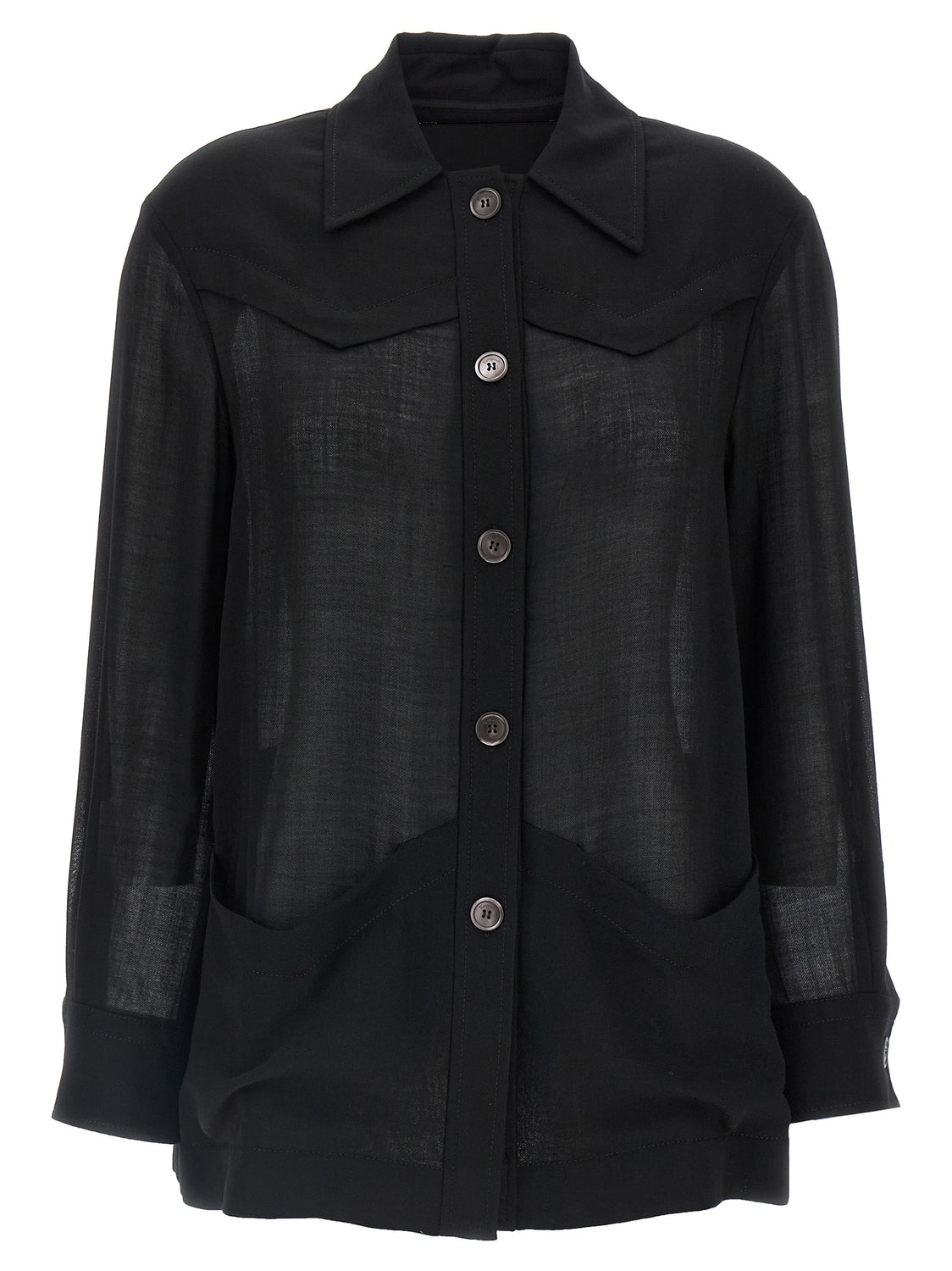 Black Virgin Wool Blouse