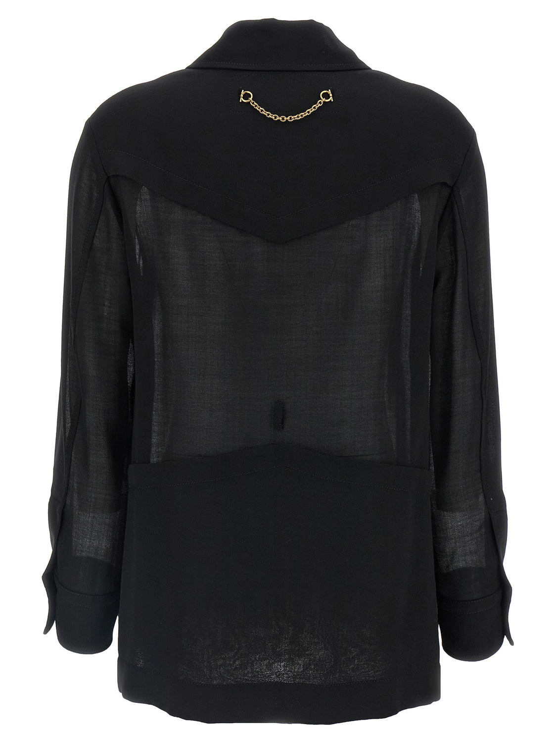 Black Virgin Wool Blouse