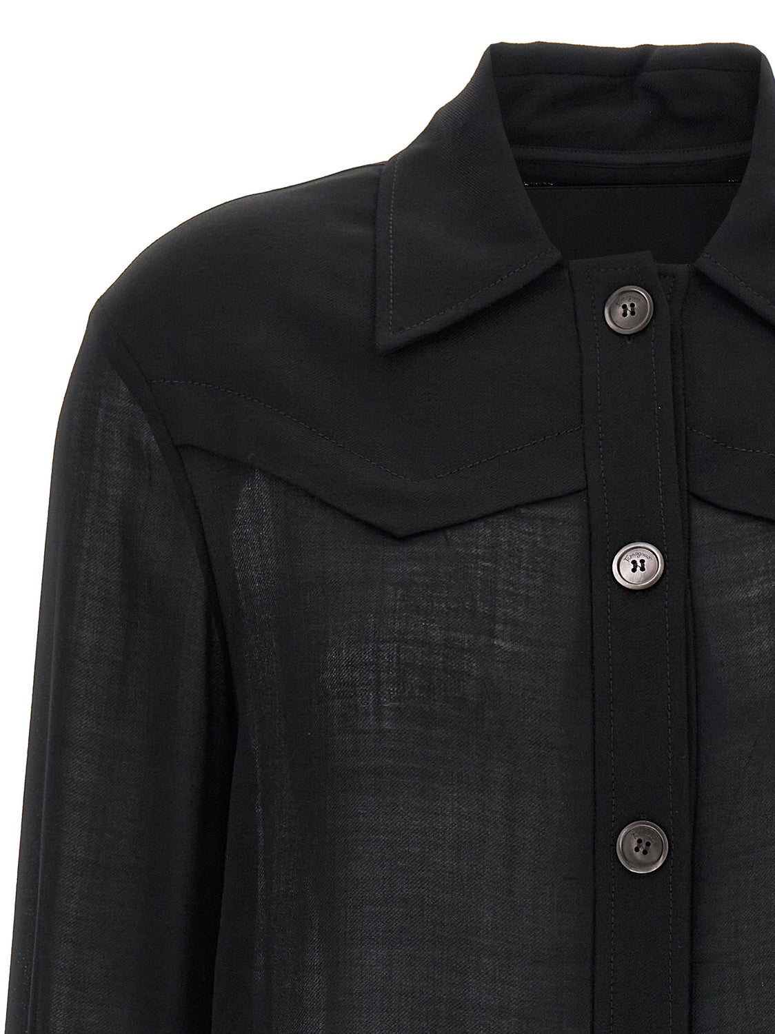 Black Virgin Wool Blouse